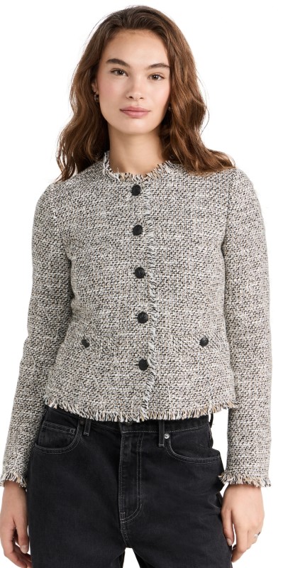 rag & bone Carmen Tweed Jacket Blackwht