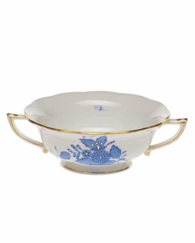 Chinese Bouquet Blue Cream Soup Cup