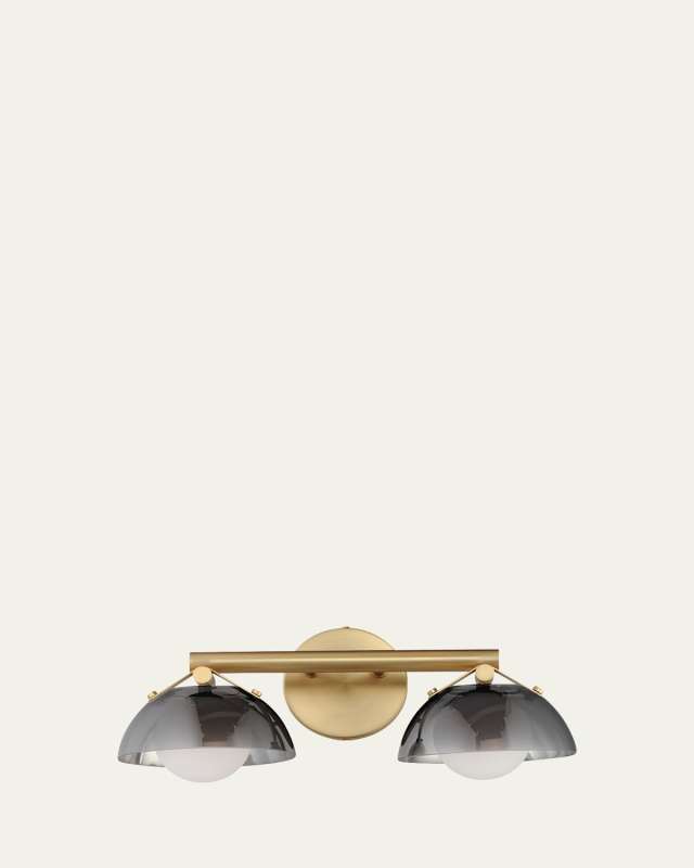 Mat Sanders design from Studio M Domain 2-Light Wall Sconce - Smoke/Brass