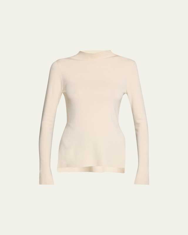 Finn Mock-Neck Silk Sweater