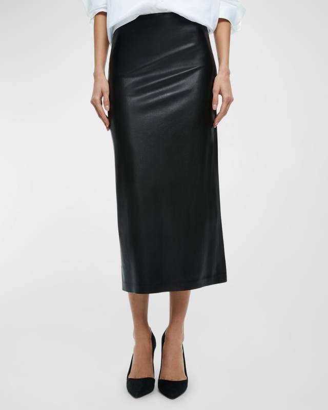 Maeve Vegan Leather Slip Skirt
