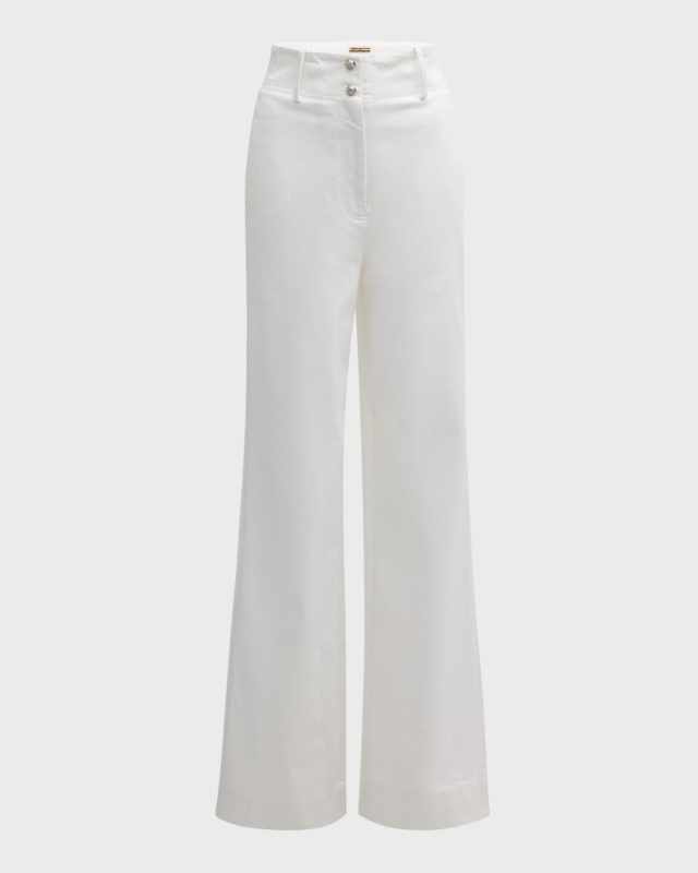 Hugo White Denim Bootcut Pants