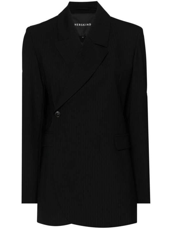 double-breasted pinstripe blazer