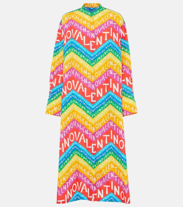 Valentino Chevron 24 cotton shirt dress