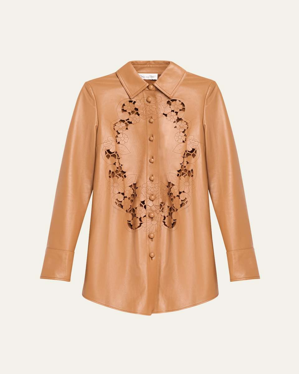 Lasercut Floral Leather Tunic
