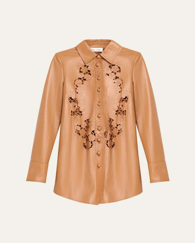 Lasercut Floral Leather Tunic