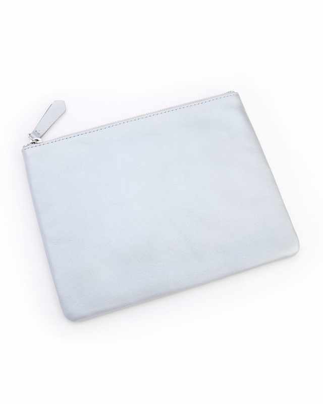 Monogrammed Leather Zippered Travel Organizer Pouch