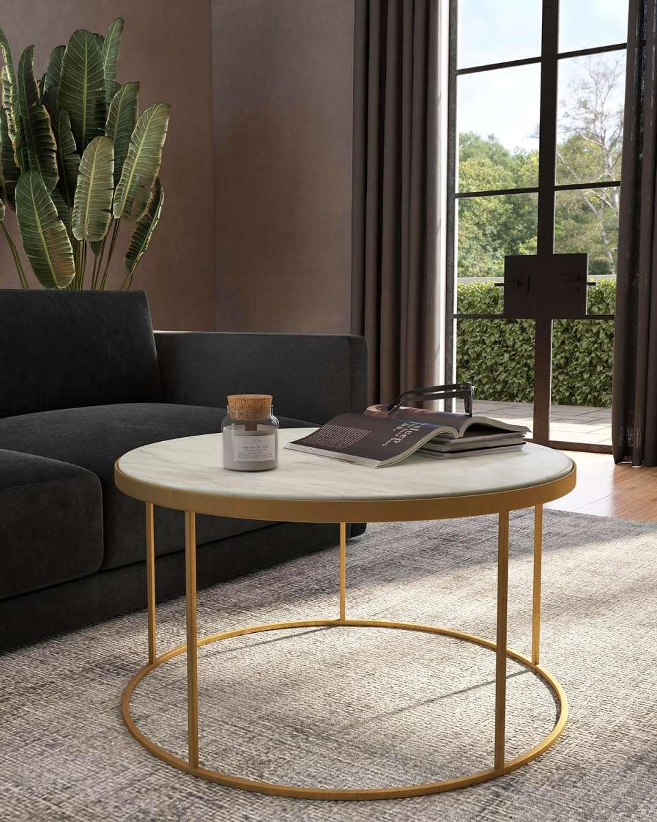 Lorne Round Marble Coffee Table