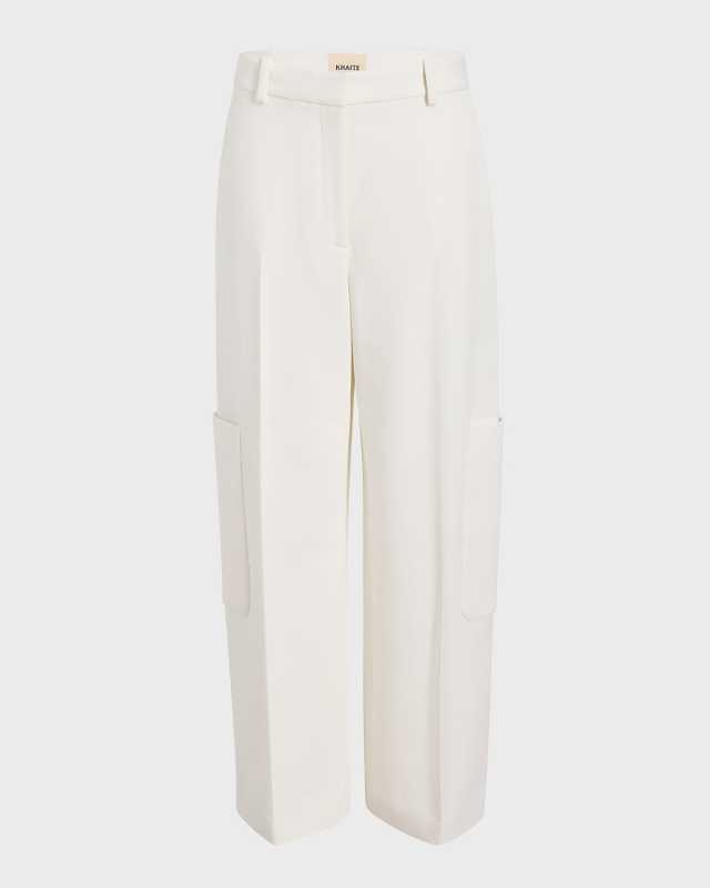 Caiton Patch-Pocket Wide-Leg Pants