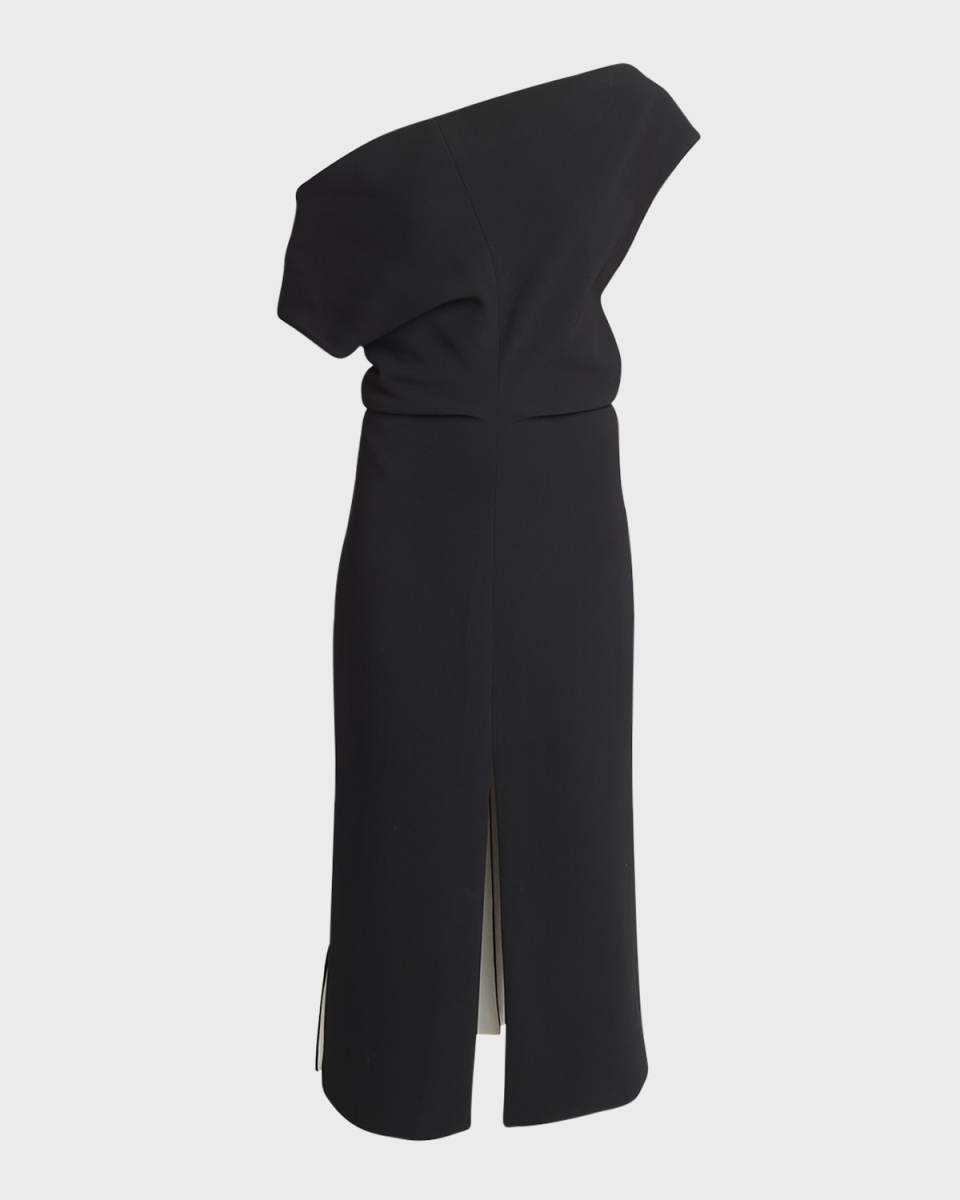 Rosa Colorblock Off-The-Shoulder Slits-Hem Midi Dress