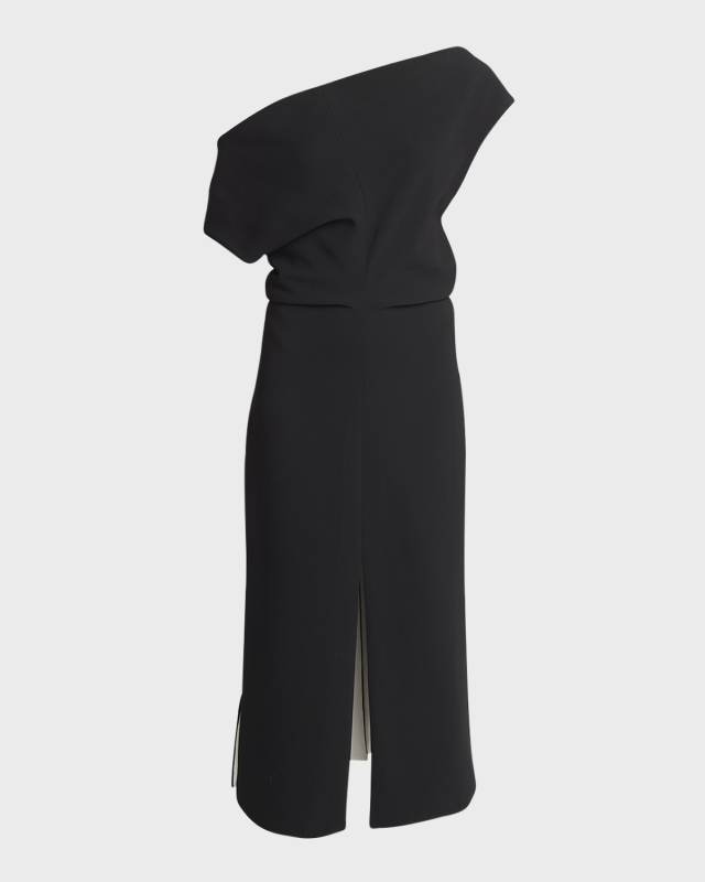 Rosa Colorblock Off-The-Shoulder Slits-Hem Midi Dress