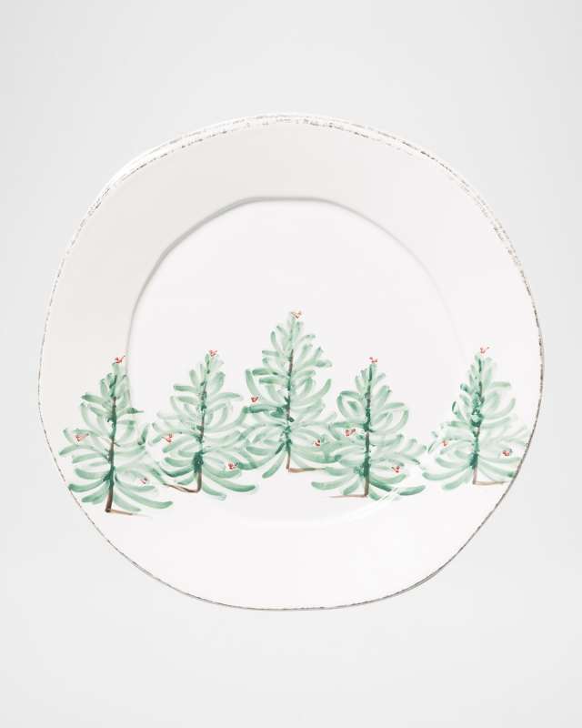 Lastra Holiday Green Figural Round Platter