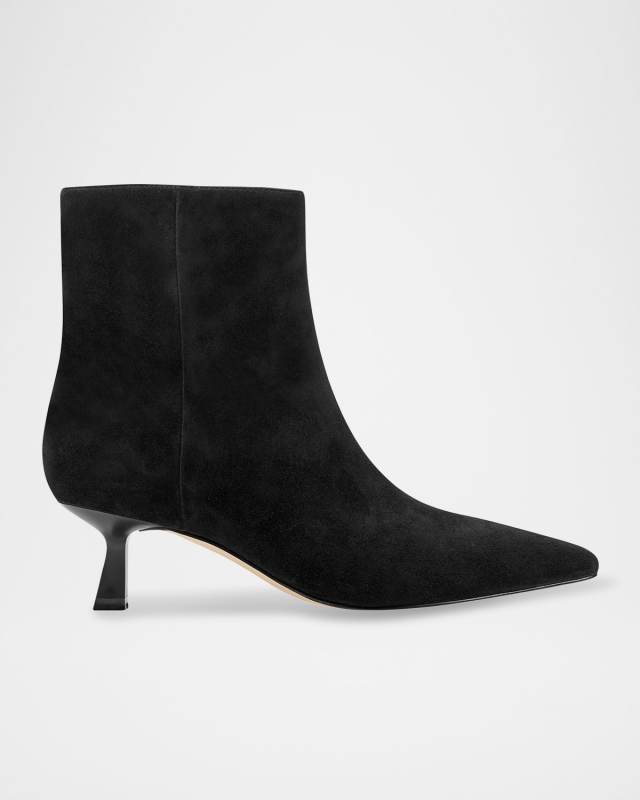 Suede Kitten Zip Booties