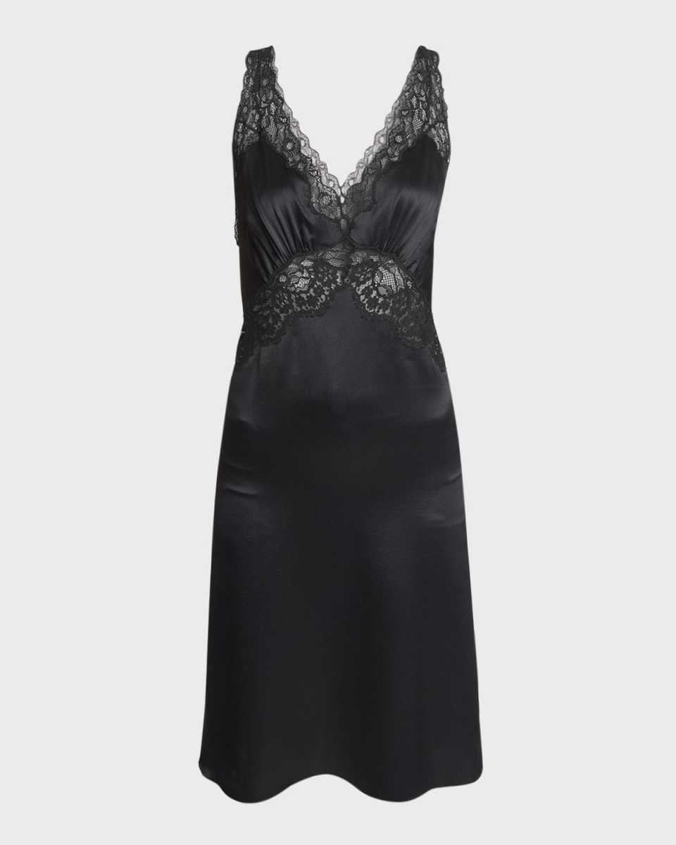 Lace Trimmed Slip Dress