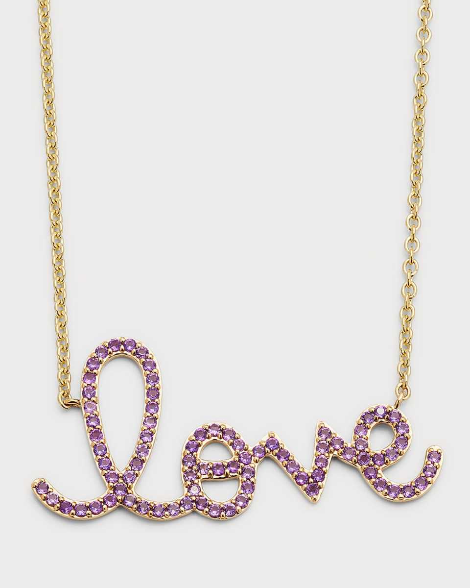 Amethyst Pave Big Love Necklace