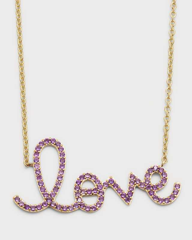 Amethyst Pave Big Love Necklace