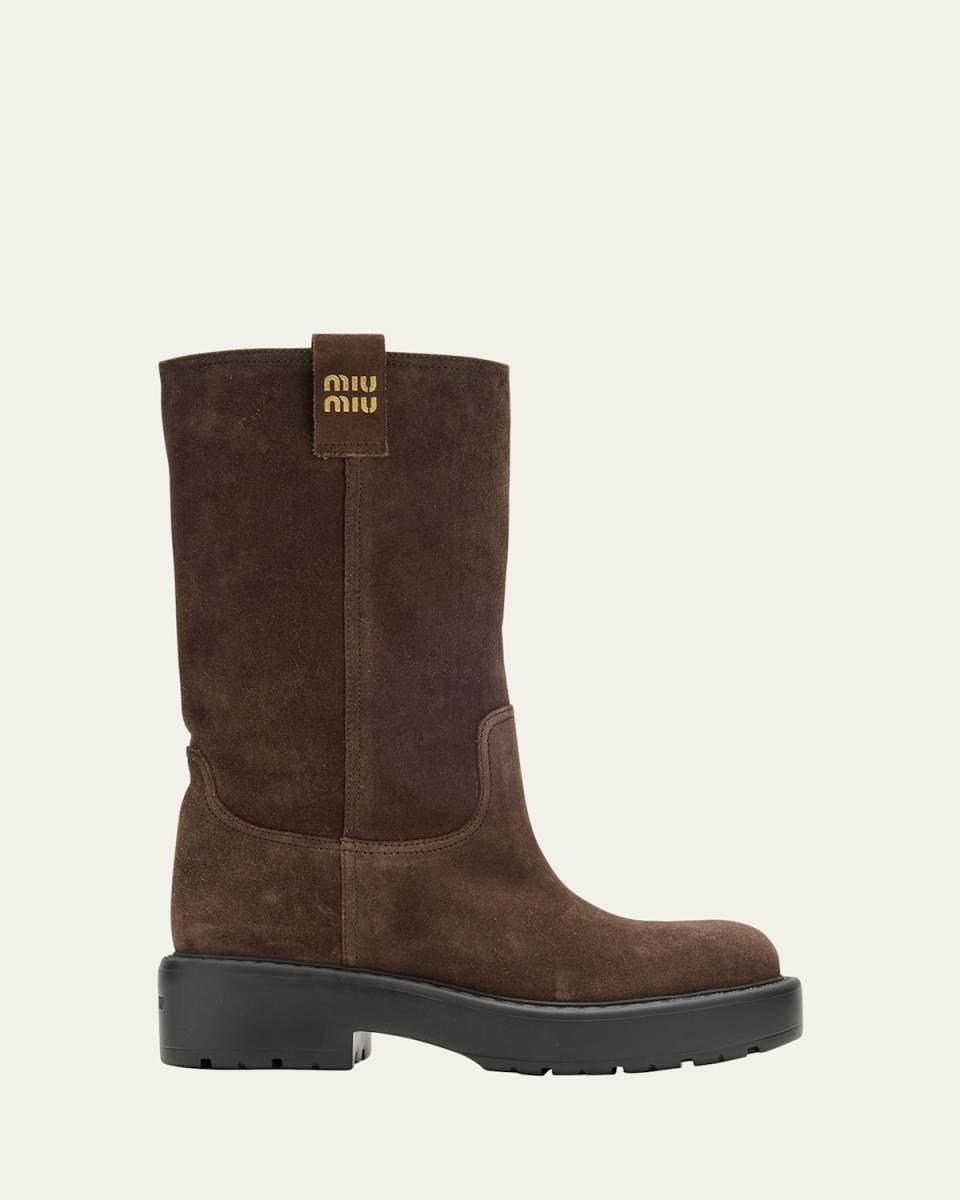 Suede Tall Moto Boots