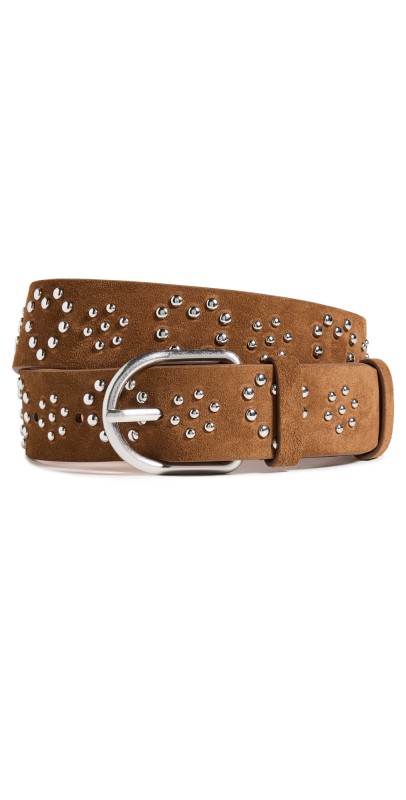 Loeffler Randall Beckett Studded Belt Cacao/Silver