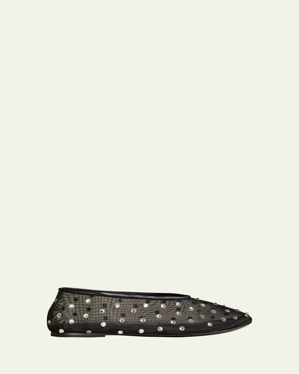 Marcy Crystal Mesh Evening Ballerina Flats
