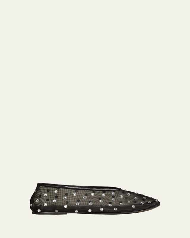 Marcy Crystal Mesh Evening Ballerina Flats