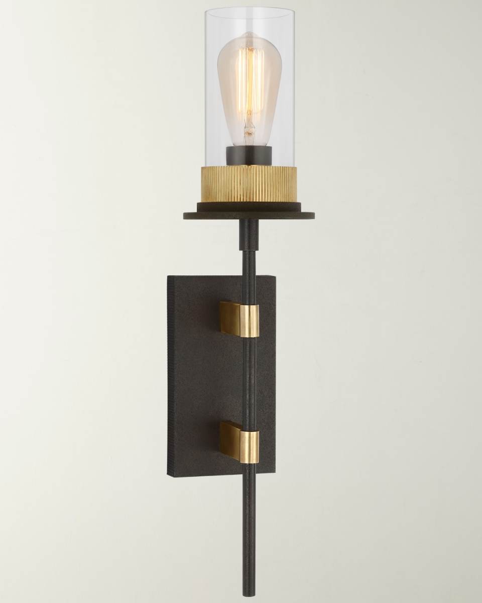 Beza 23" Warm Iron/Antiqued Brass Tail Sconce by Ray Booth