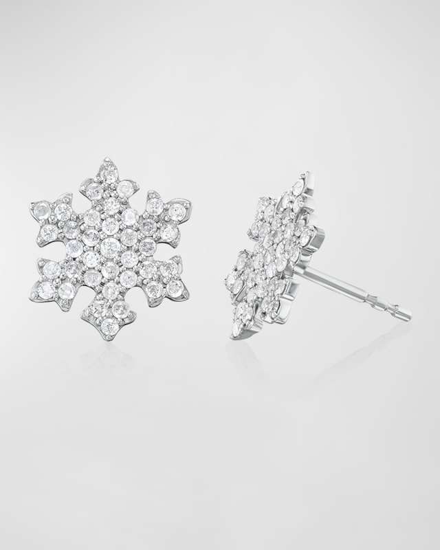 Snowflake Diamond Stud Earrings