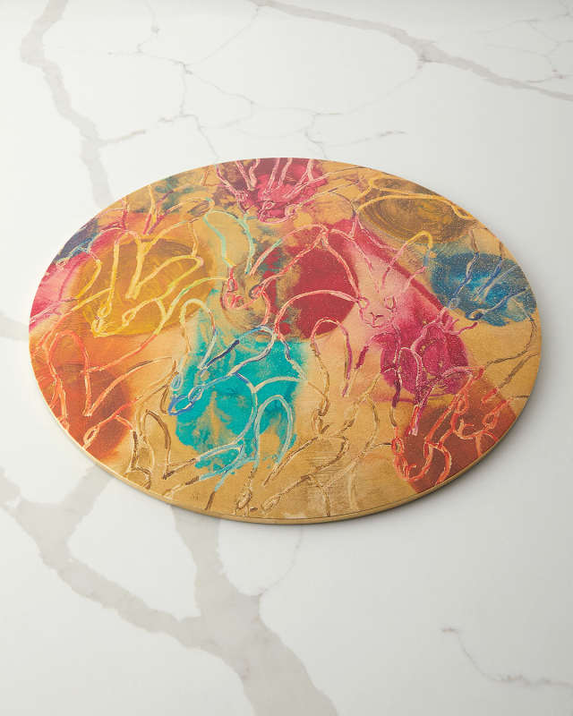 Bunny Palette Lacquer Placemat, 15" Round