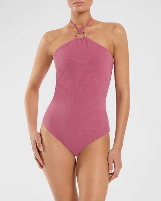 Ring Halter One-Piece Swimsuit