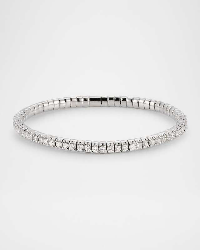 18K White Gold Diamond Stretch Bracelet