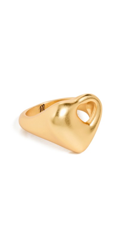 Madewell Cutout Heart Signet Ring Vintage Gold
