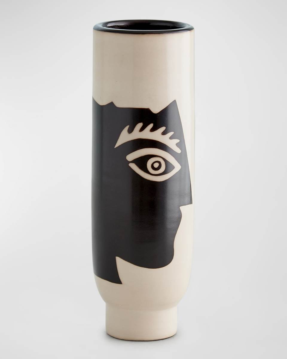 Hombre Vase - Natural w/ Black Design