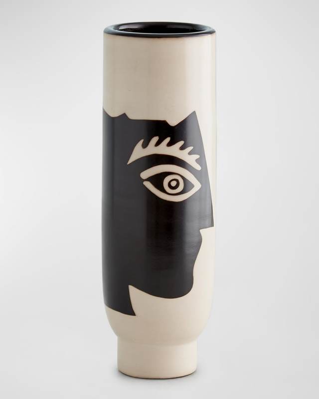 Hombre Vase - Natural w/ Black Design