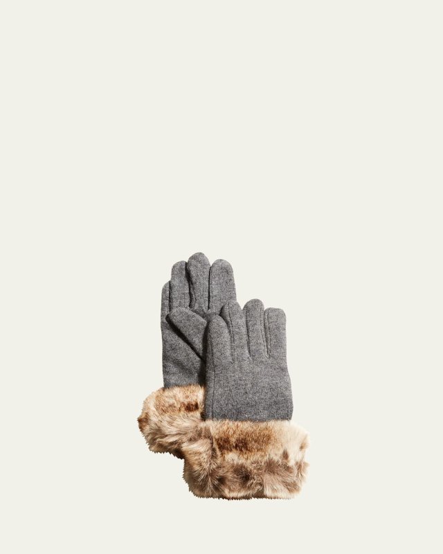 Monroe Touch Screen Gloves w/ Faux-Fur Cuffs