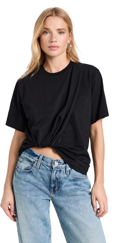 Victoria Beckham Twist Front Tee Black