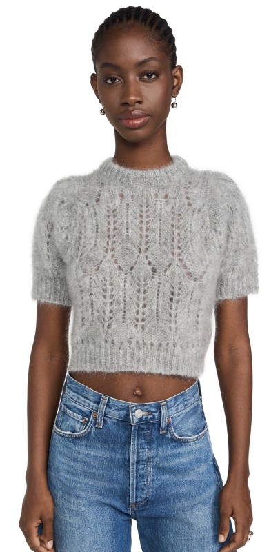 Citizens of Humanity Odette Puff Sleeve Sweater Heather Grey