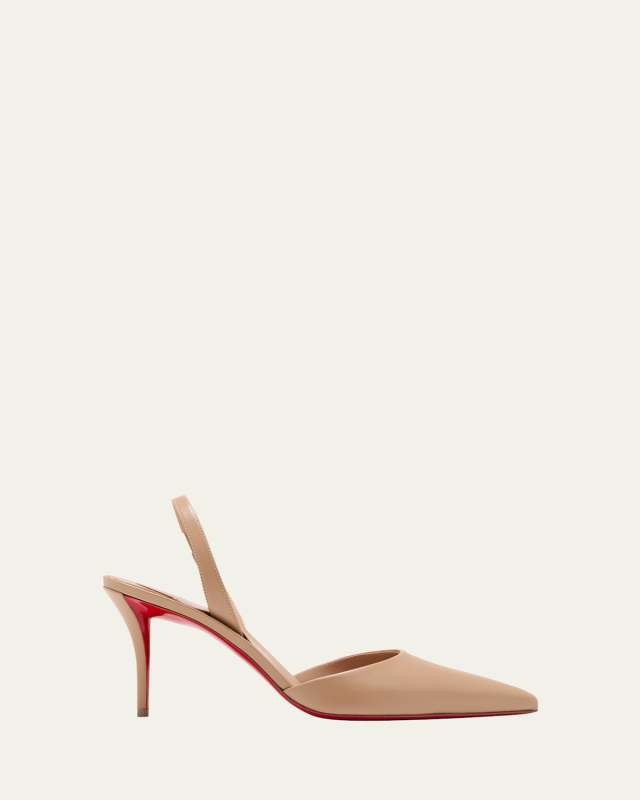 Apostropha Leather Slingback Red Sole Pumps