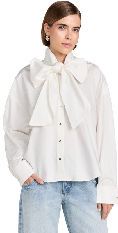 Marques'Almeida Loose Tie Shirt White