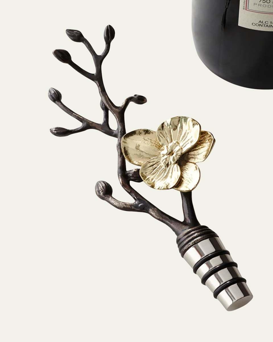 Gold Orchid Wine Stopper