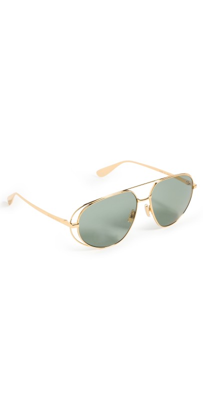 Bottega Veneta Navigator Sunglasses Gold-Gold-Gr