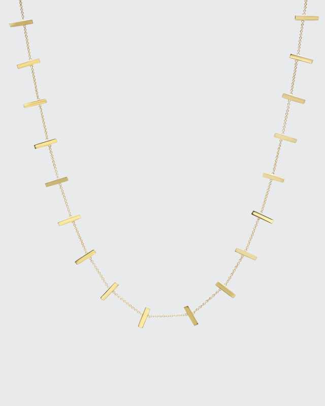 Cross Bar Necklace in Yellow Gold