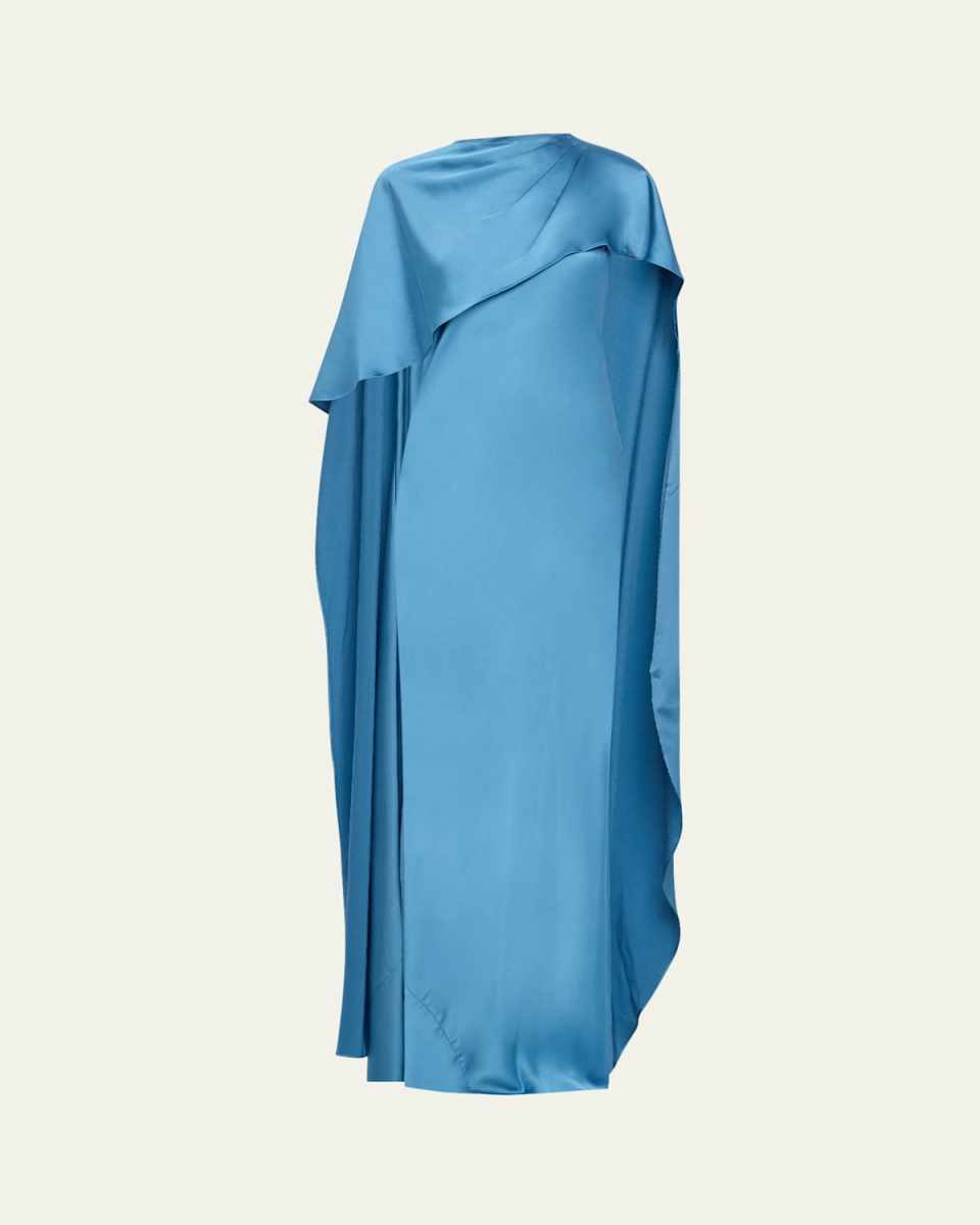 Izel Satin Cape Gown