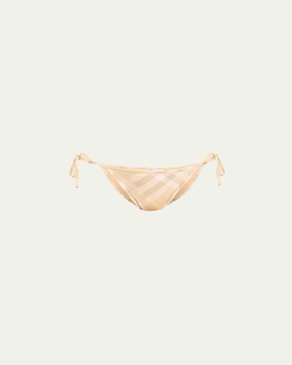 Signature Check Tie Bikini Bottoms