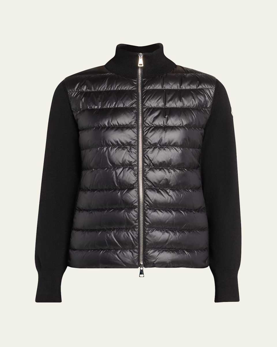 Hybrid Puffer Wool Cardigan