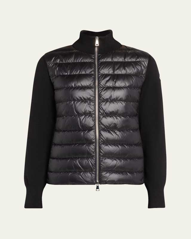 Hybrid Puffer Wool Cardigan