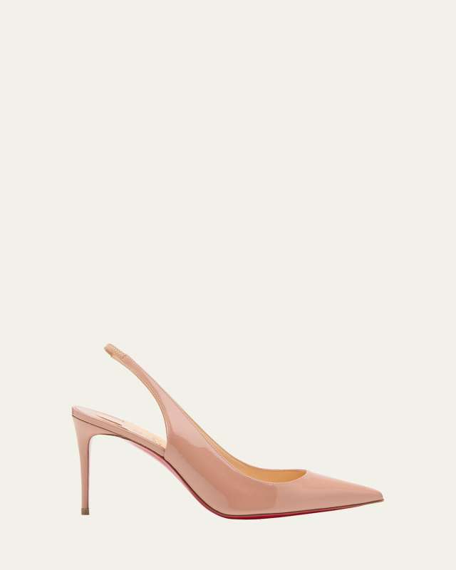 Kate Sling Patent Calfskin Red Sole Pumps