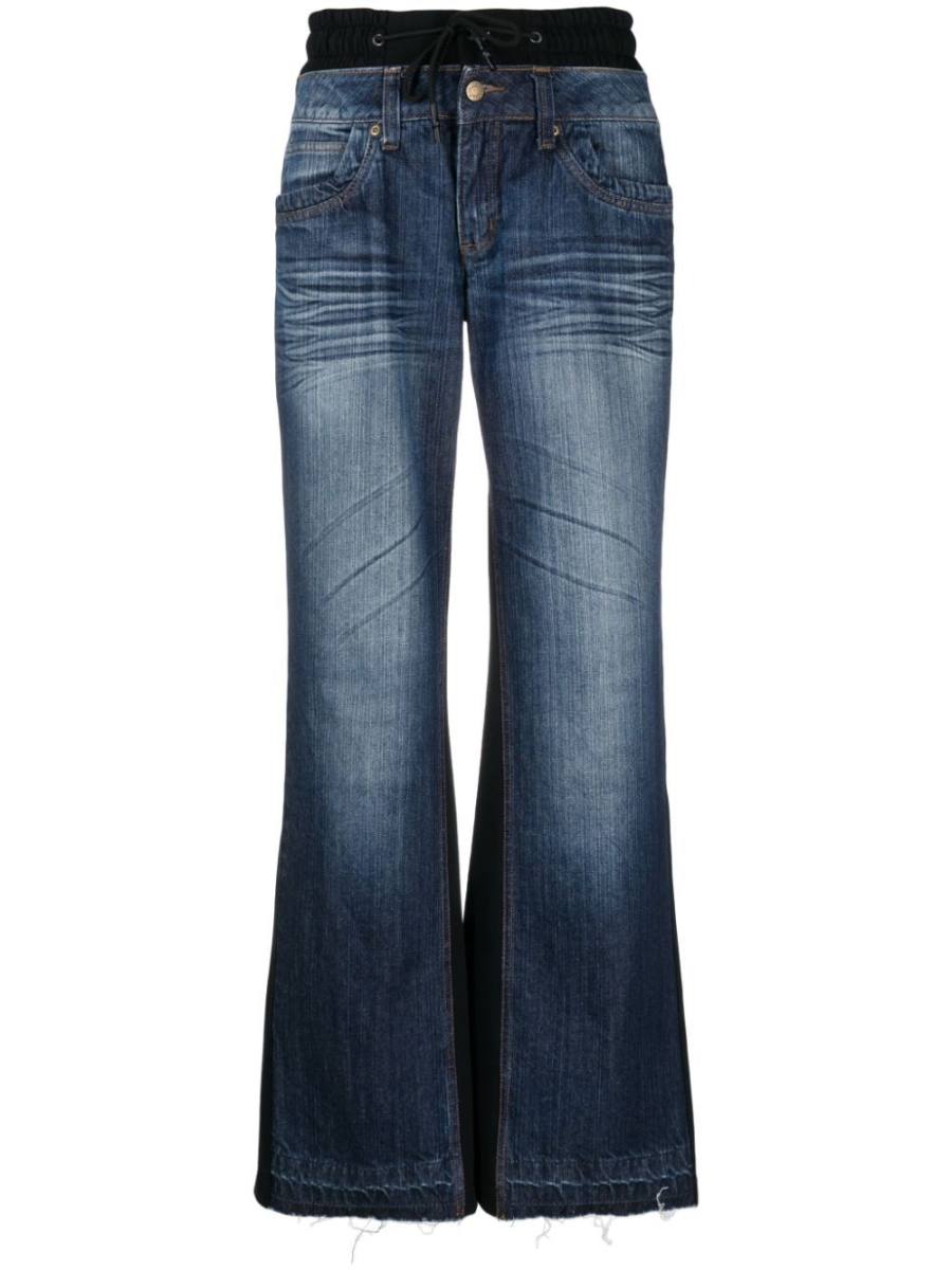 07 layered-effect denim trousers