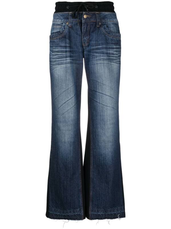 07 layered-effect denim trousers