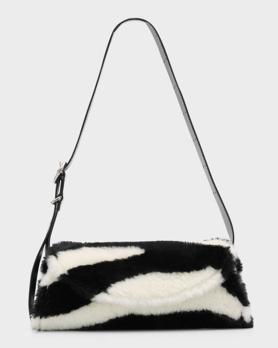 Cannolo Small Zebra Faux-Fur Shoulder Bag