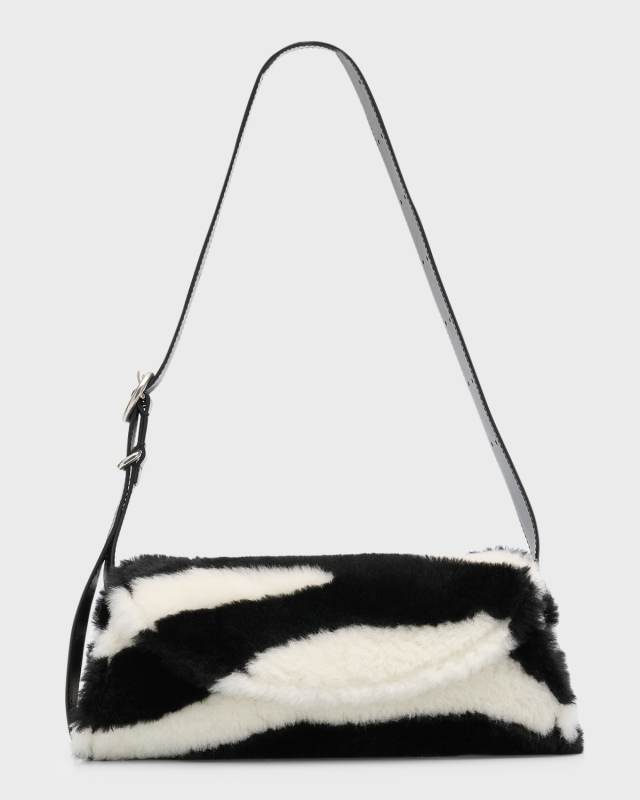 Cannolo Small Zebra Faux-Fur Shoulder Bag