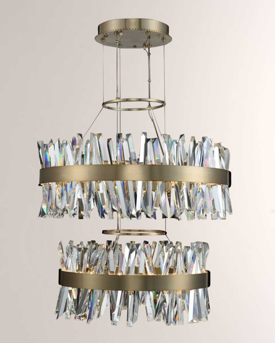 Glacier 25 + 32" 2 Tier LED Round Chandelier